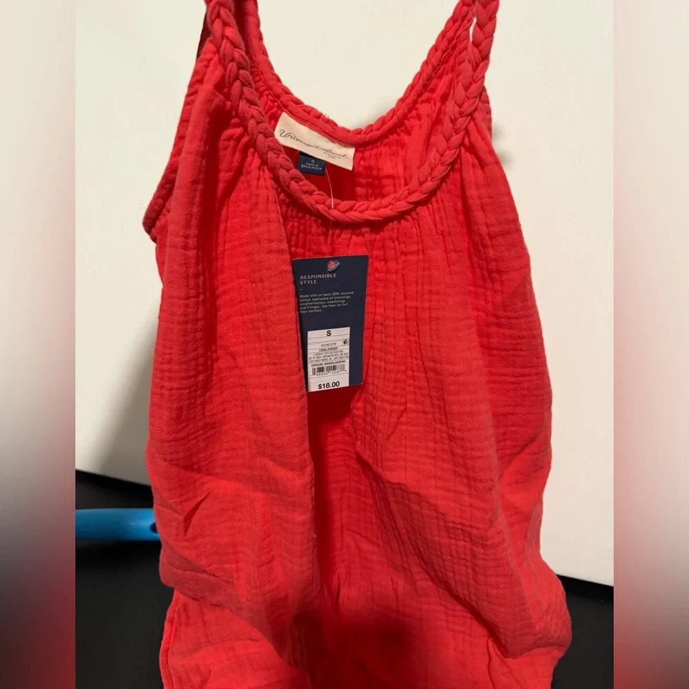 Women's Gauze Tank Top - Universal Thread™ Coral Red S:
Lightweight Scoopneck - Picture 3 of 4
